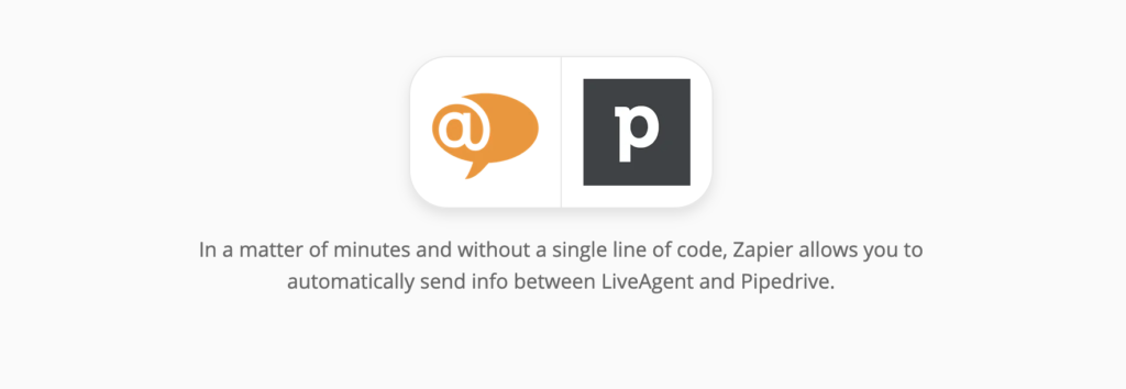 LiveAgent- en PipeDrive-integratiepagina op Zapier
