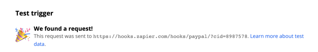 Een succesvolle test van een PayPal succesvolle verkoop-trigger
