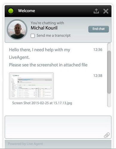live_chatbijlagen LiveAgent's Live chatbijlage